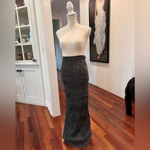 Edit by Nine NWT Elegant Gray Metallic Women's Skirt - Picture 1 of 5